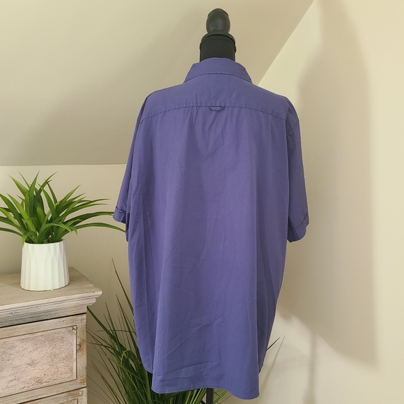 THREAD WAVE Men's Short Sleeve Button-Down Classic-Fit Shirt Blue Size 2XL - Picture 5 of 7